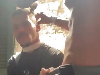 Blowing my barber.